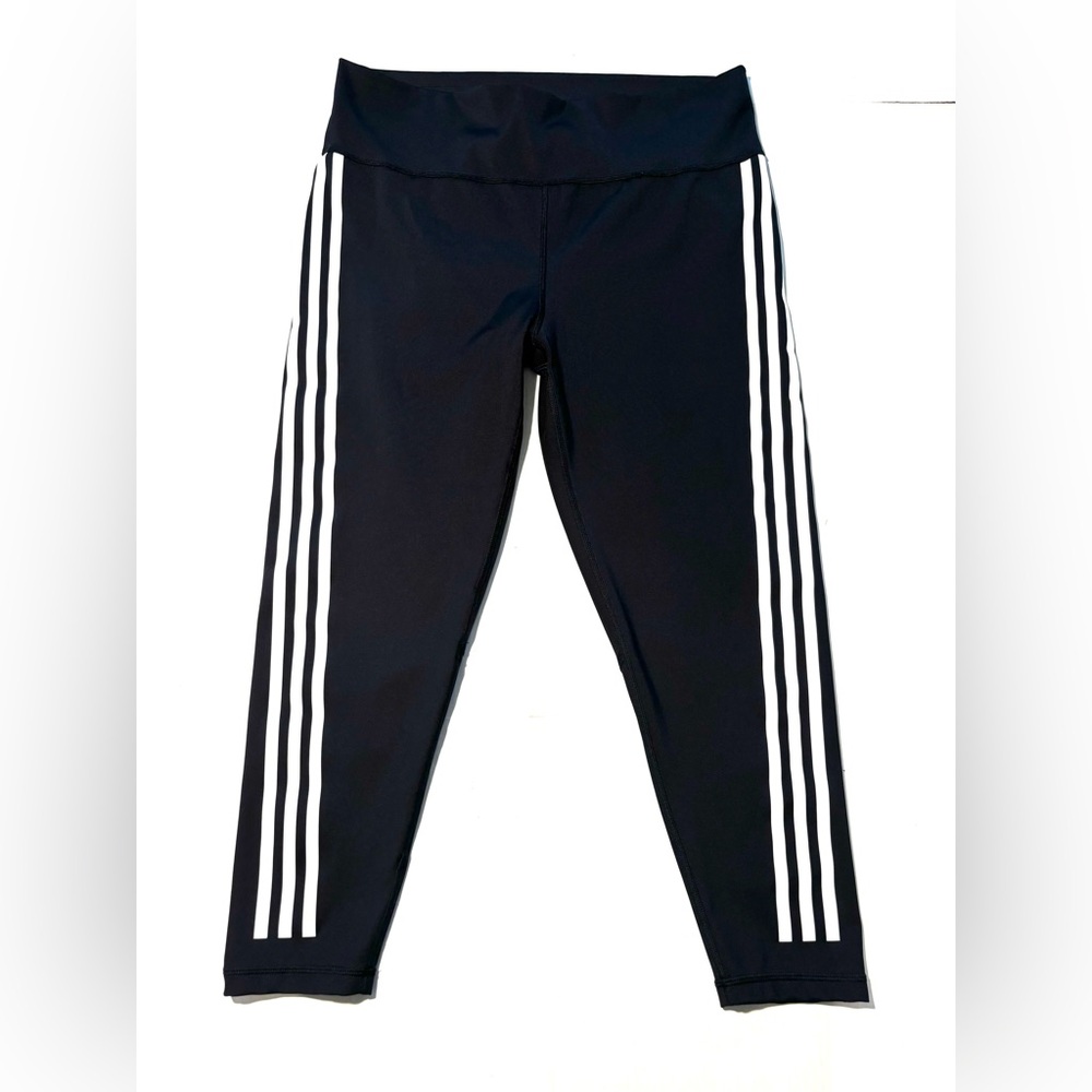 Adidas Aeroready‎ Leggings High Rise Ankle Black White Stripes Women’s 2XL NWOT